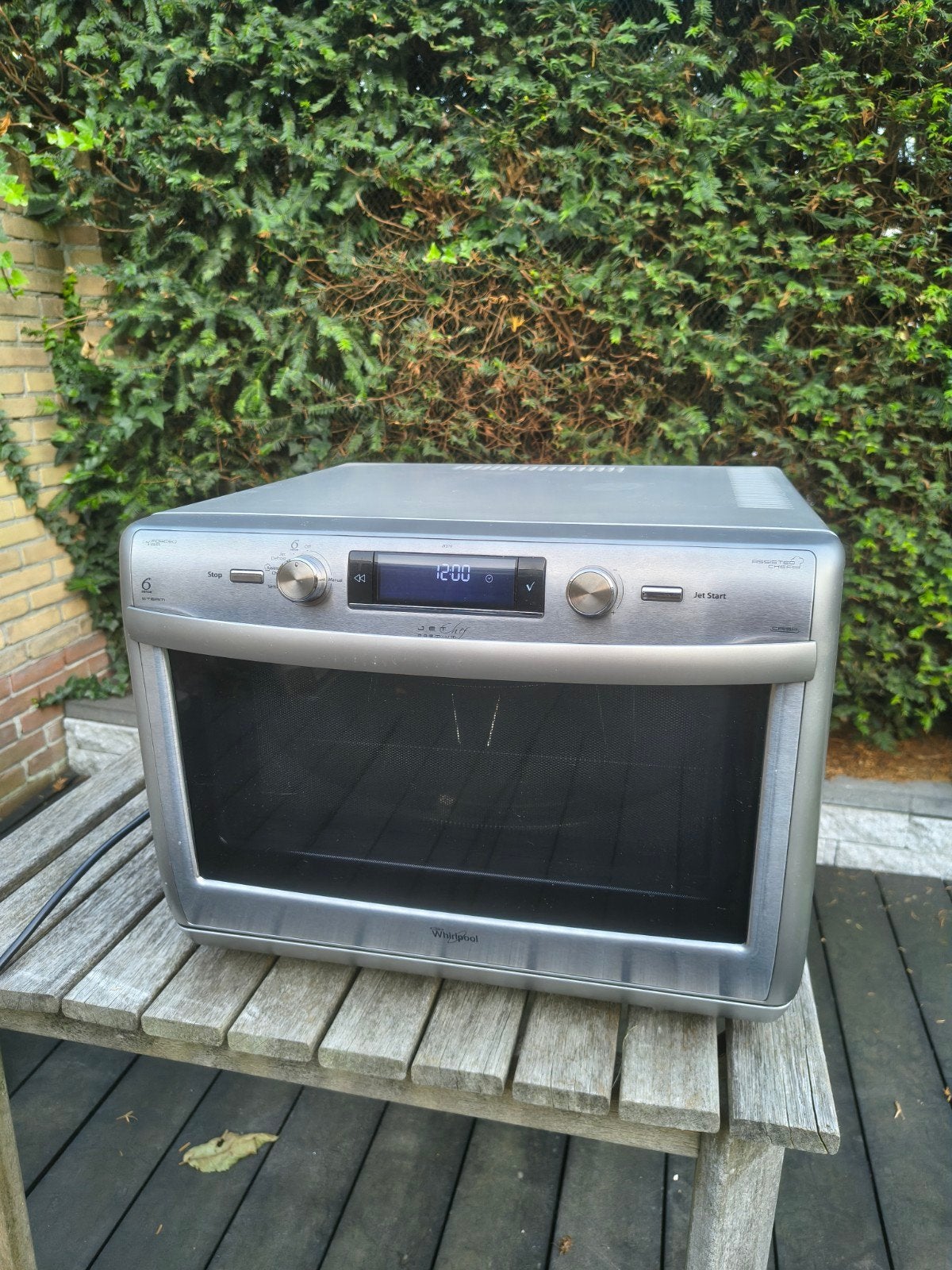 Whirlpool Combimagnetron JT379/IX - Zo goed als nieuw, Ophalen, Combimagnetron, Gebruikt, Draaiplateau
