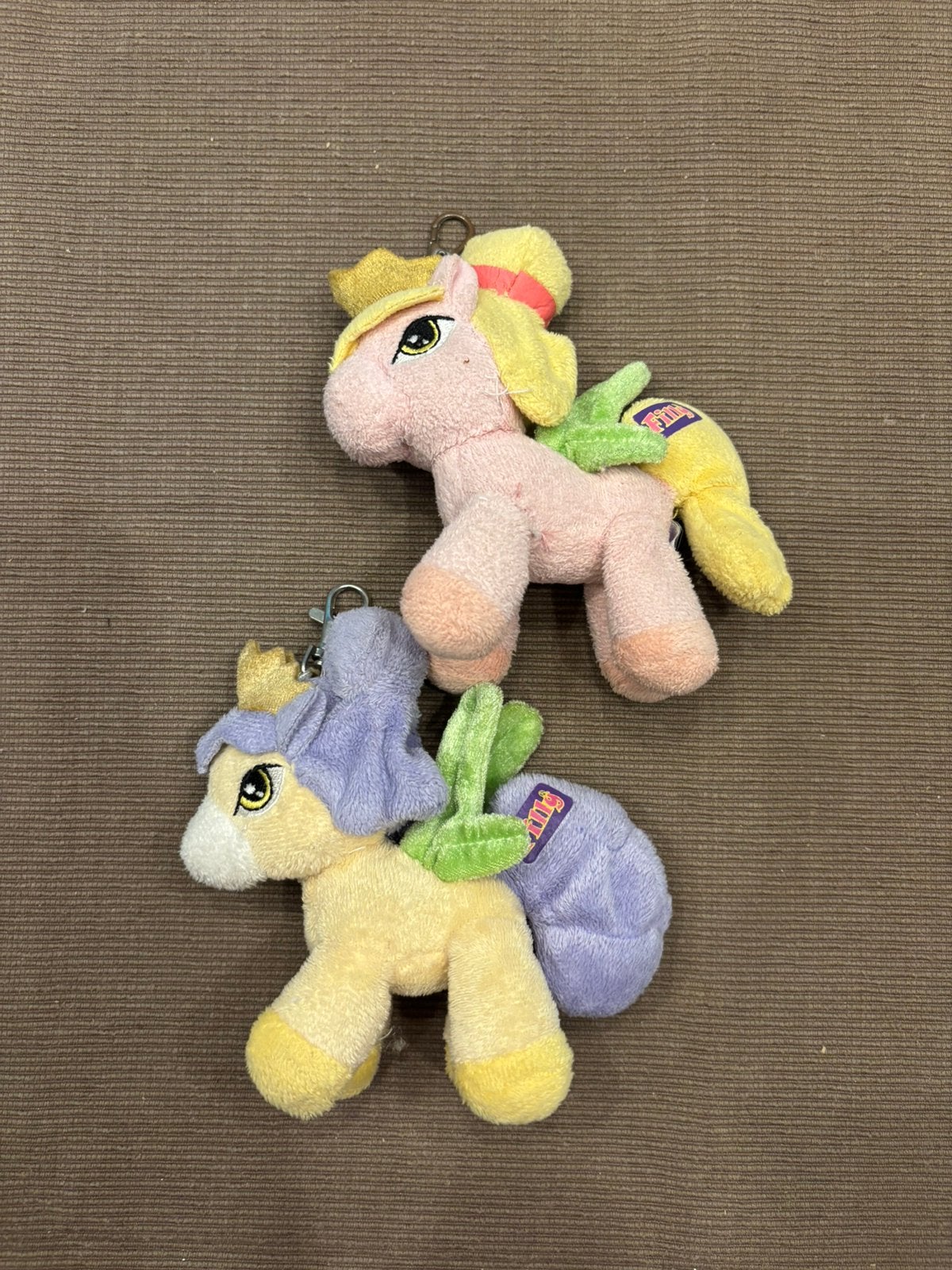 2 Filly paardjes My Little Pony knuffel sleutelhangers, Paard, Gebruikt, Overige merken, Overige karakters
