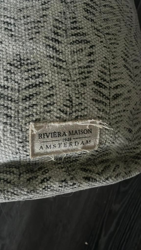 Leuke poef van Rivièra maison, Ophalen of Verzenden, Zo goed als nieuw, Rond, Minder dan 50 cm