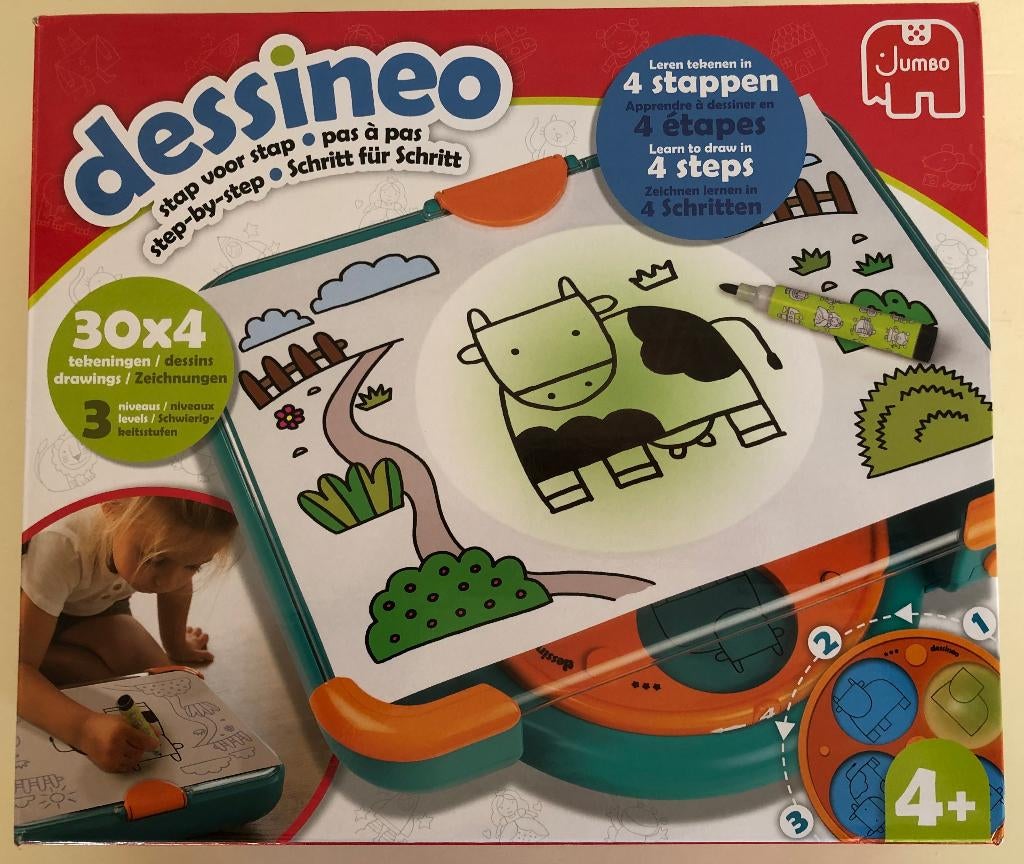 Dessineo (Jumbo) Leren tekenen in 4 stappen - in verpakking, Kinderen en Baby's, Speelgoed | Educatief en Creatief, Gebruikt, Knutselen