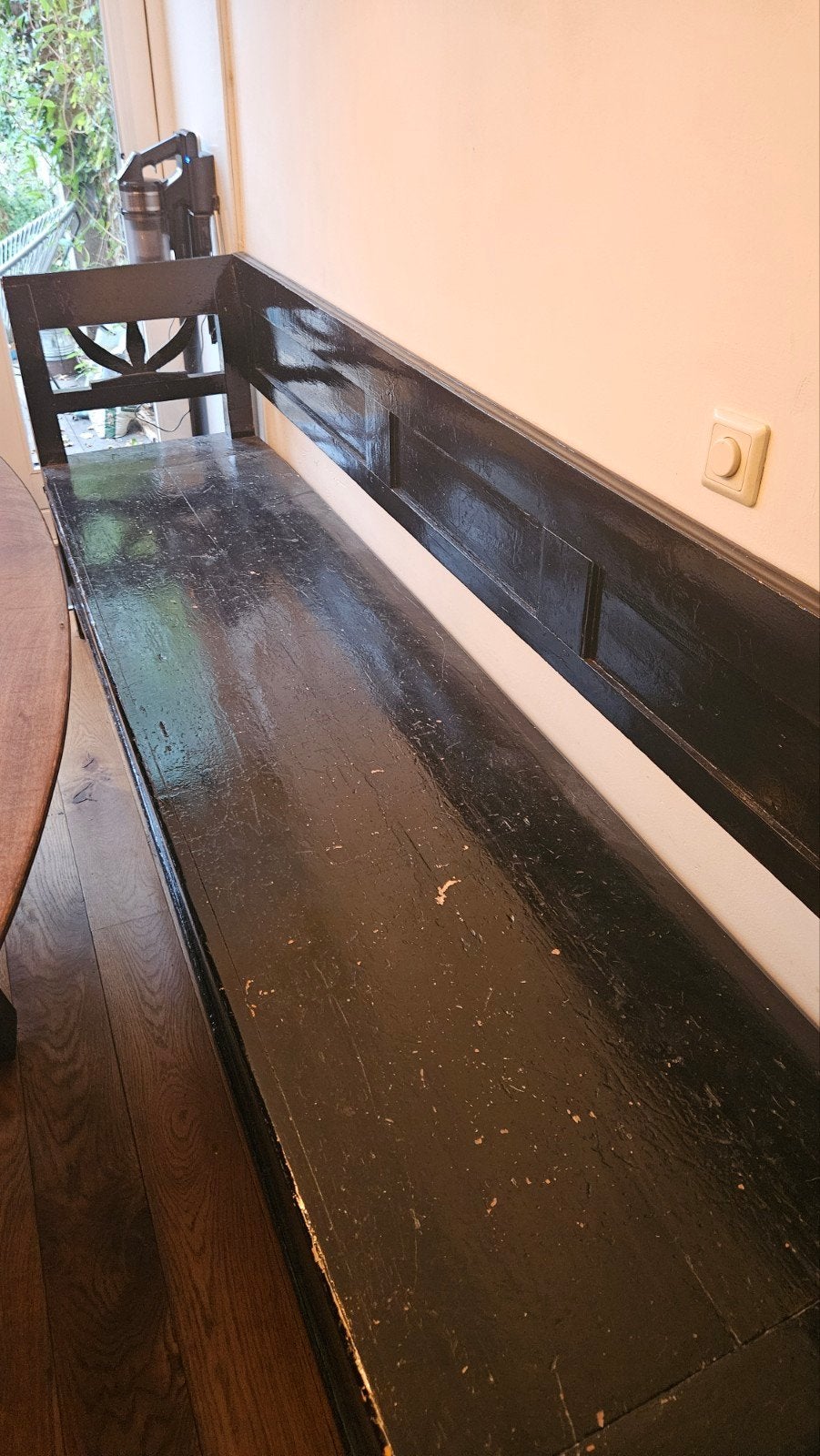 Zware kerkbank met opbergruimte - 2,5m lang, Antiek en Kunst, Ophalen