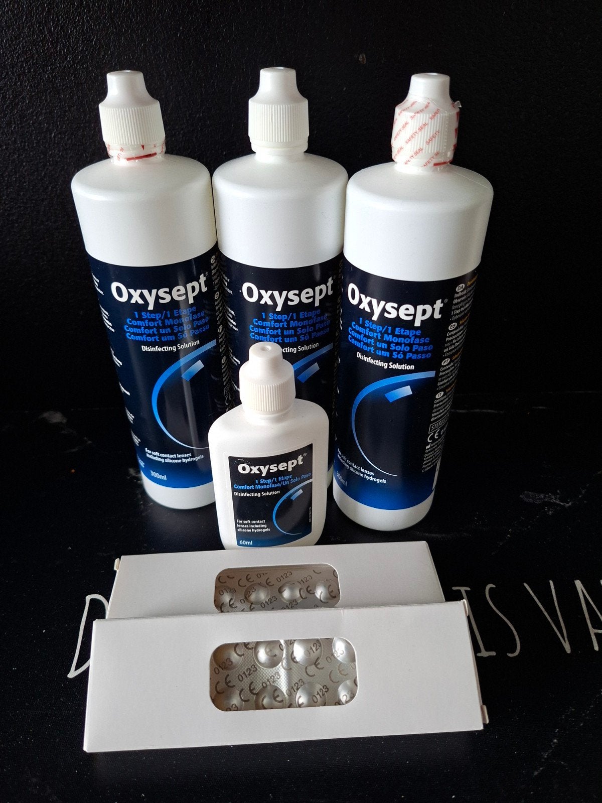 Oxisept lenzenvloeistof en tabletten, Ophalen of Verzenden, Nieuw, Overige typen