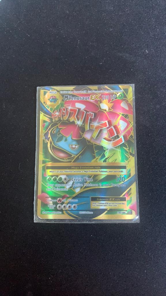 Mega Venusaur EX Full Art 100/108 Pokémon Kaart, Ophalen of Verzenden, Gebruikt, Losse kaart, Foil