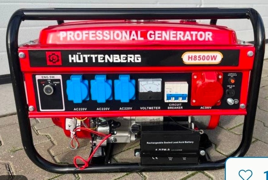Hüttenberg H8500W Professionele Generator - Nieuw in Doos, Ophalen, Nieuw, Minder dan 5 kVA, Benzine