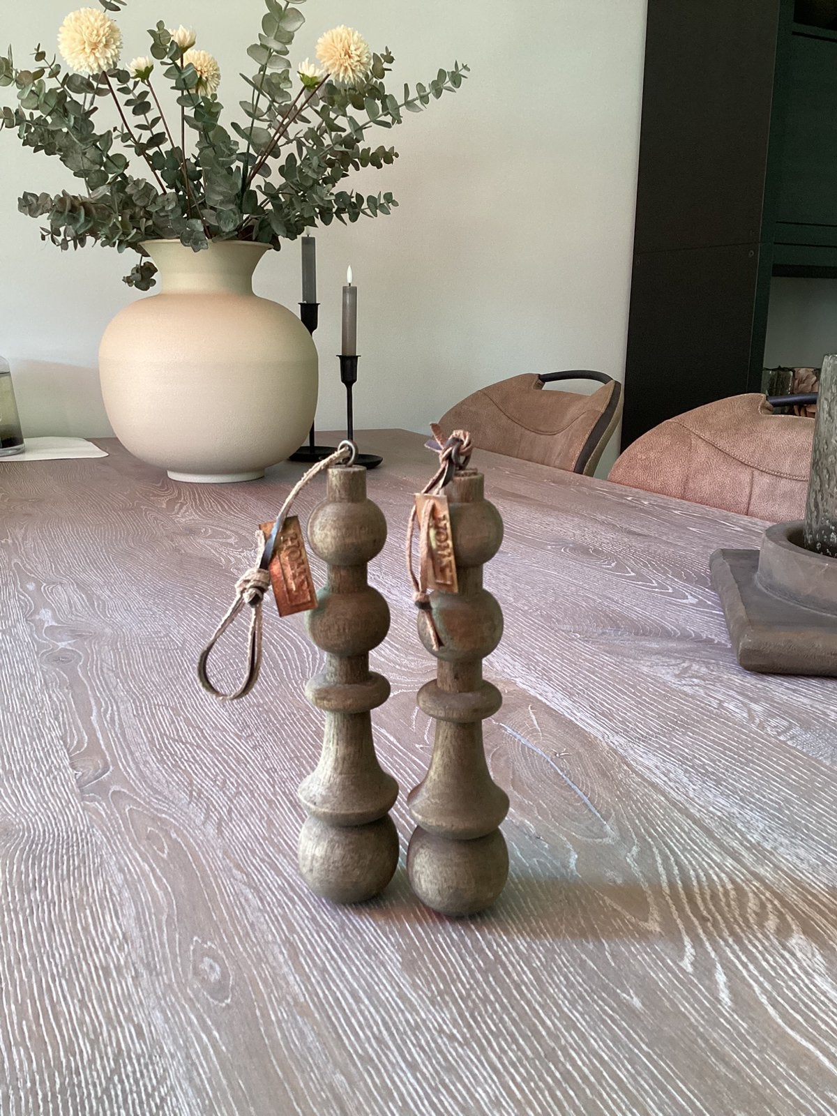2 Decoratieve houten Hoffz klossen voor landelijk interieur, Ophalen, Hout, Bruin, Landelijk