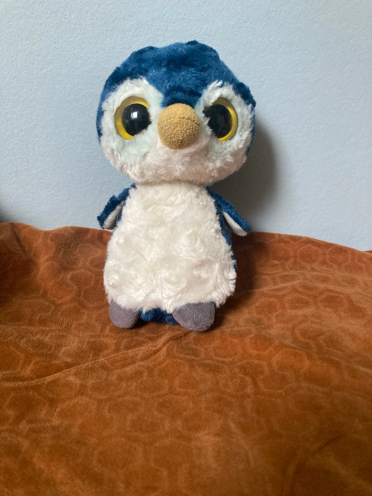 Leuke pinguïn knuffel met grote ogen, Pinguïn, Blauw, Ophalen of Verzenden, Zo goed als nieuw