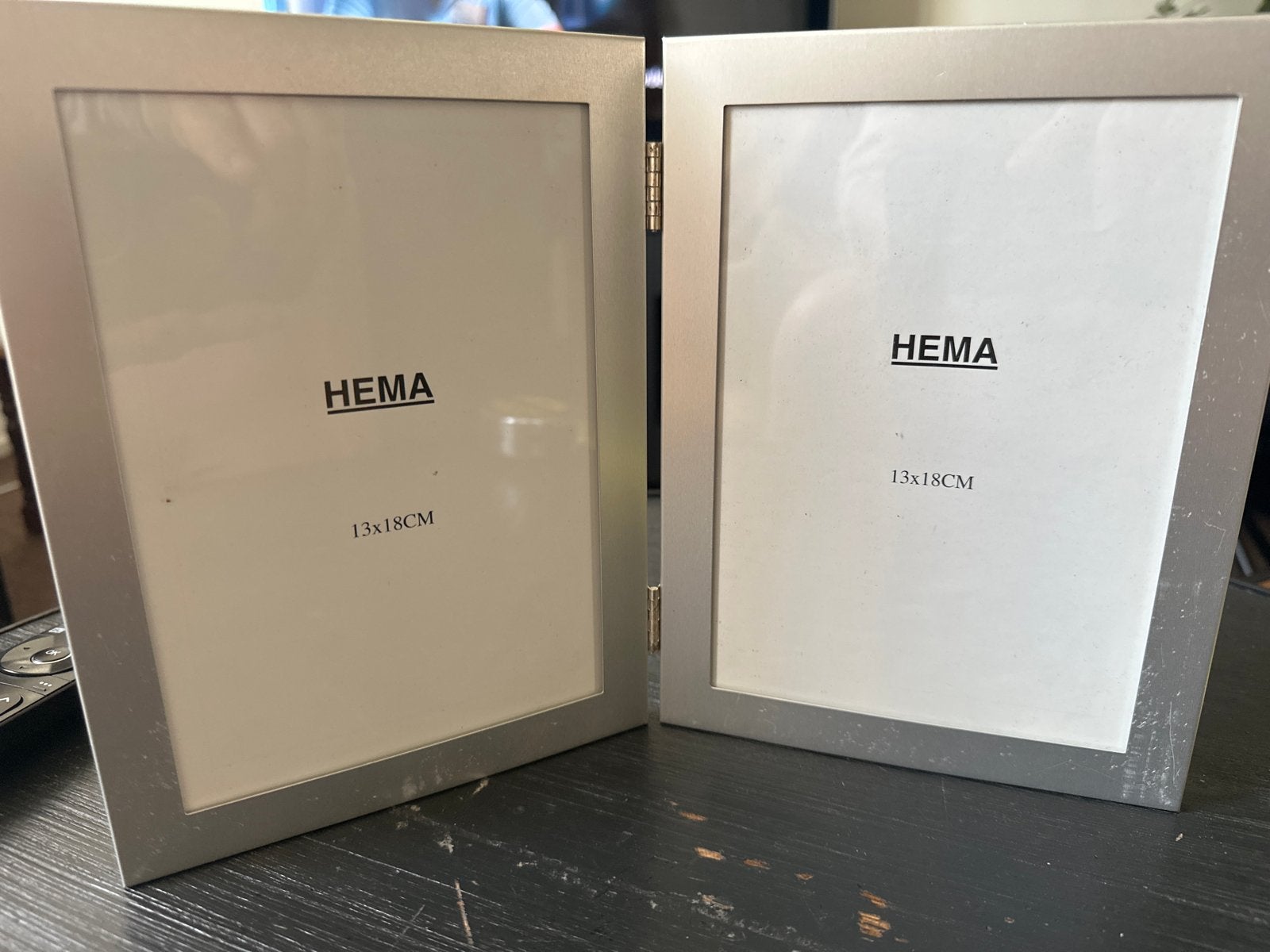Dubbele fotolijst HEMA 13x18cm zilverkleurig, Ophalen of Verzenden, Zo goed als nieuw