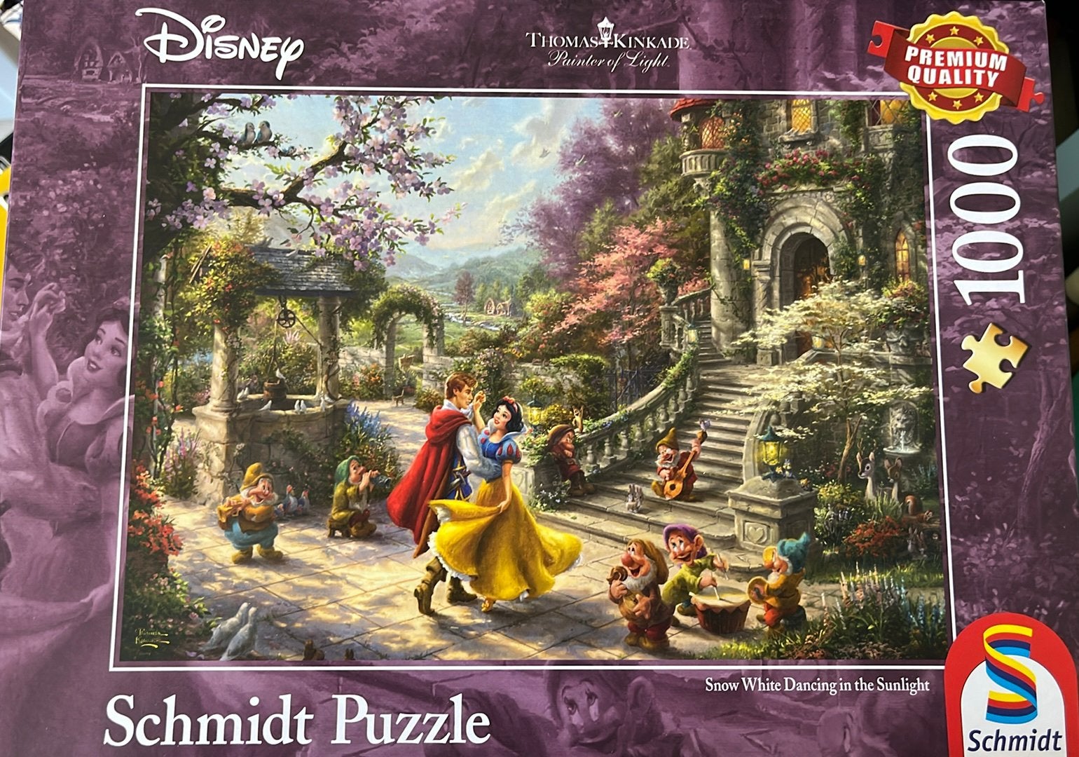 Legpuzzel 1000 stukjes Sneeuwwitje Thomas Kinkade Collectie, Ophalen of Verzenden, 500 t/m 1500 stukjes, Zo goed als nieuw