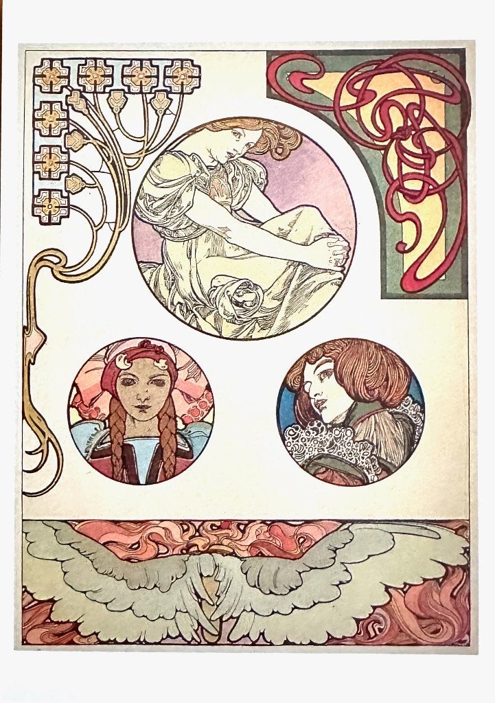 0004 ALPHONSE MUCHA ~ Decoratieve documenten, Verzamelen, Ansichtkaarten | Themakaarten, Verzenden, 1980 tot heden, Ongelopen