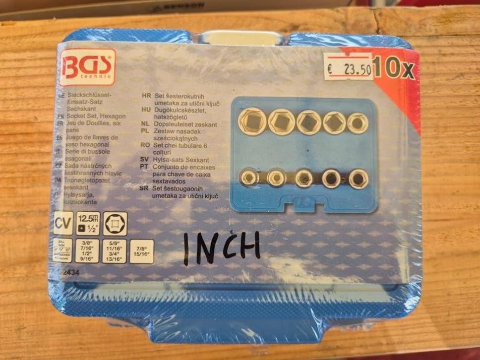 Doppenset Inch Zeskant - 10-delig, Info@bgs-technic.de, Nieuw, Ophalen of Verzenden, BGS Technic