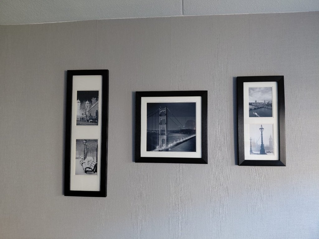 3 zwart-wit foto’s in lijst, Ophalen of Verzenden, Zo goed als nieuw, 75 tot 100 cm, Foto of Poster