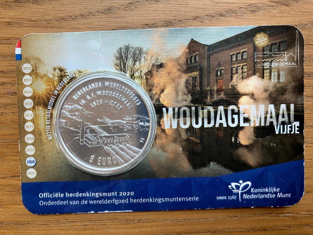 Woudagemaal vijf euro munt ( herdenkingsmunt 2020), Ophalen of Verzenden, Vóór koninkrijk, Euro's, Losse munt