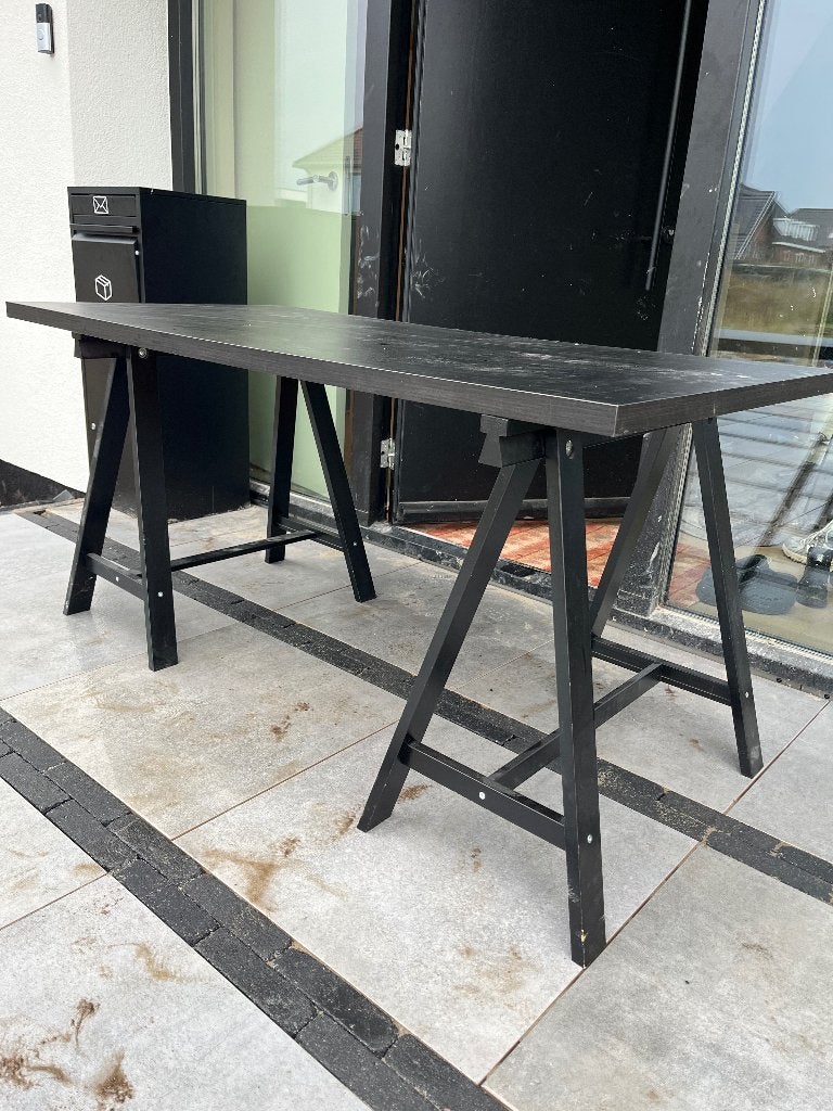 Bureau tafel, Ophalen, Zwart, Gebruikt, 120 cm