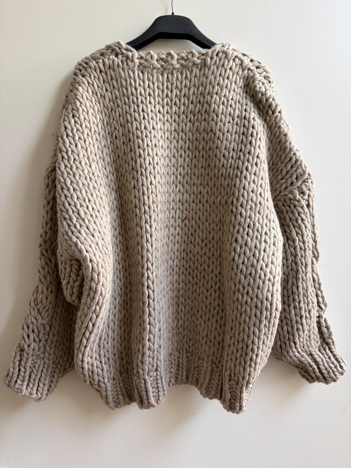 MADE IN ITALY grof gebreid vest beige mt TU, Made in Italy, -, Verzenden, Beige