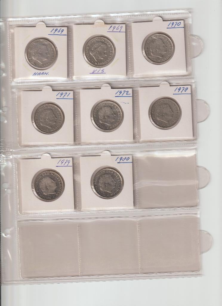 8 rijksdaalders serie 1969 t/m 1980, Ophalen of Verzenden, Koningin Juliana, 2½ gulden