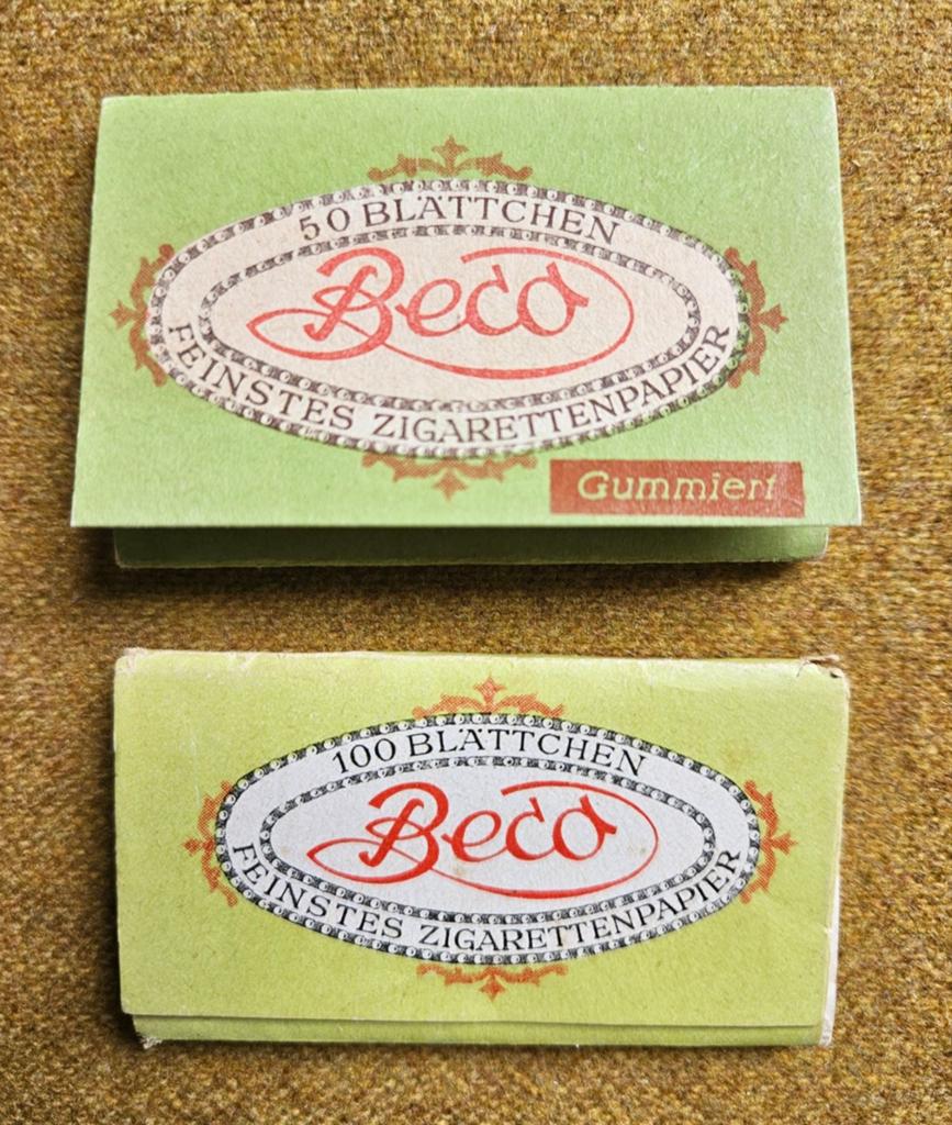 2 Oude vloeitjes sigarettenpapier Beco DDR Oost-Duitsland, Verzenden, Nieuw, Overige typen