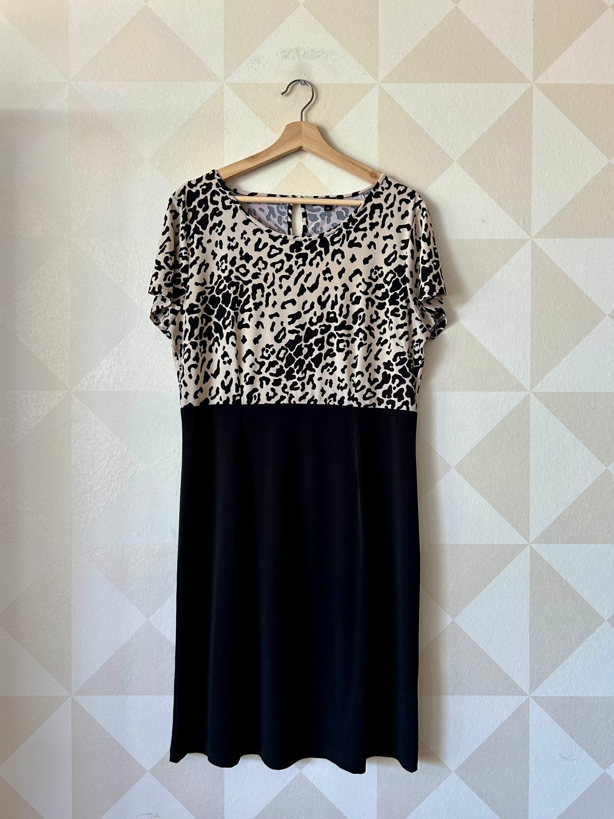 King Louie Mod Dress jurk zwart wit XL/42, Zwart, Maat 46/48 (XL) of groter, Ophalen of Verzenden, Zo goed als nieuw