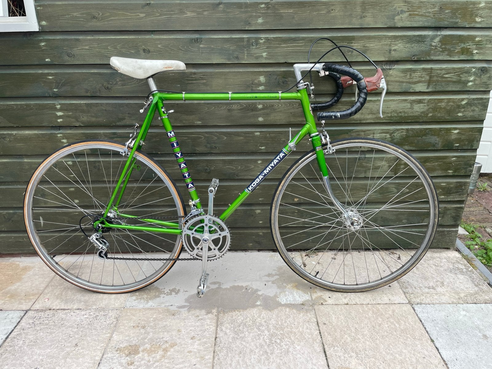 Vintage racefiets Koga Miyata Gents Touring- Groen, 28 inch, Gebruikt, Ophalen of Verzenden, 57 tot 61 cm