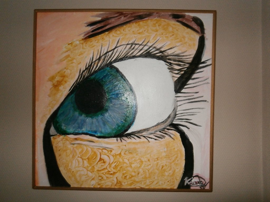 Blue eyes - olieverf op doek - gesigneerd, Verzenden, Nieuw, Gesigneerd, Schilderij