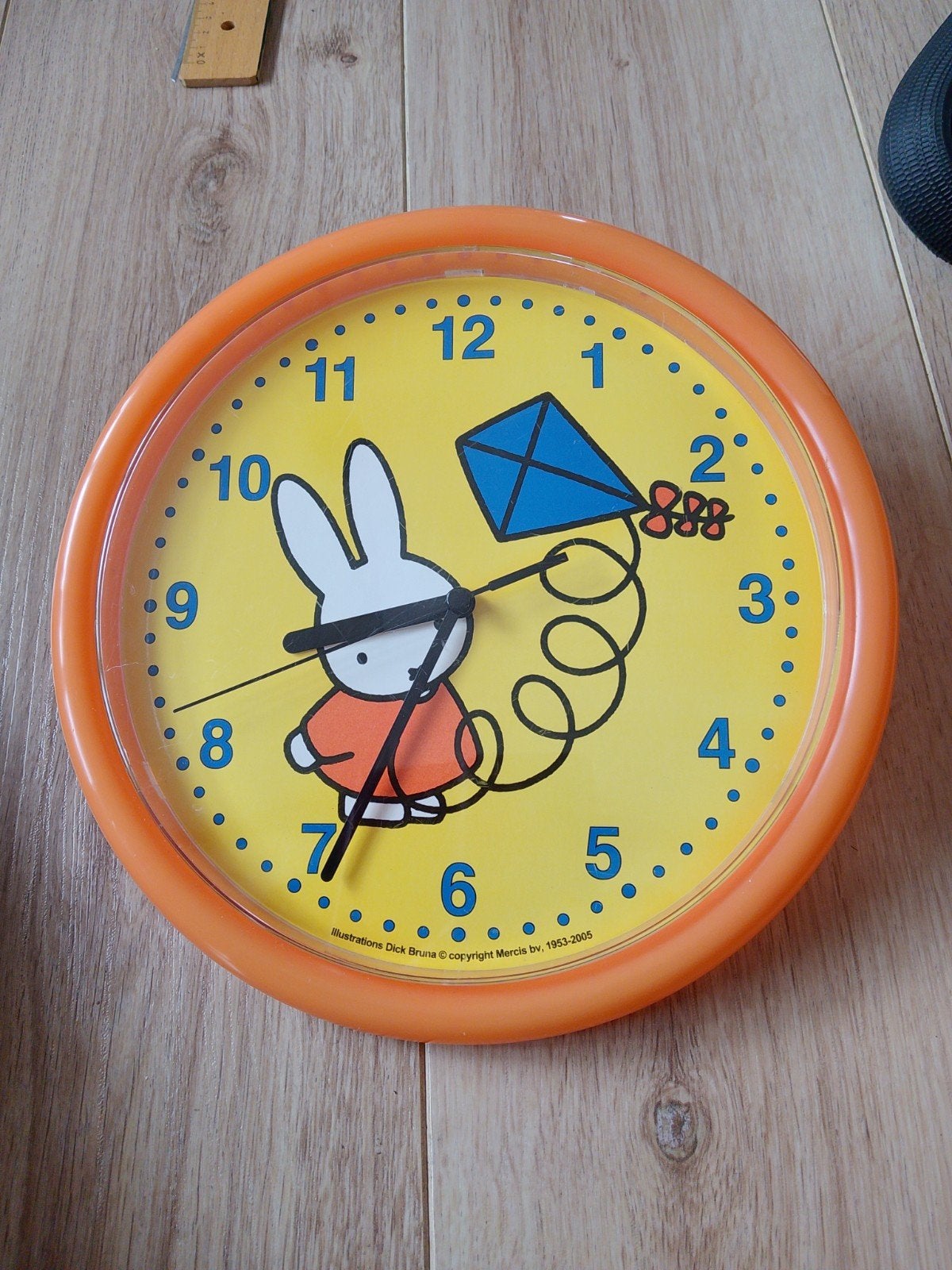 Nijntje wandklok - Oranje - Dick Bruna - Vintage, Ophalen of Verzenden, Gebruikt, Elektronica