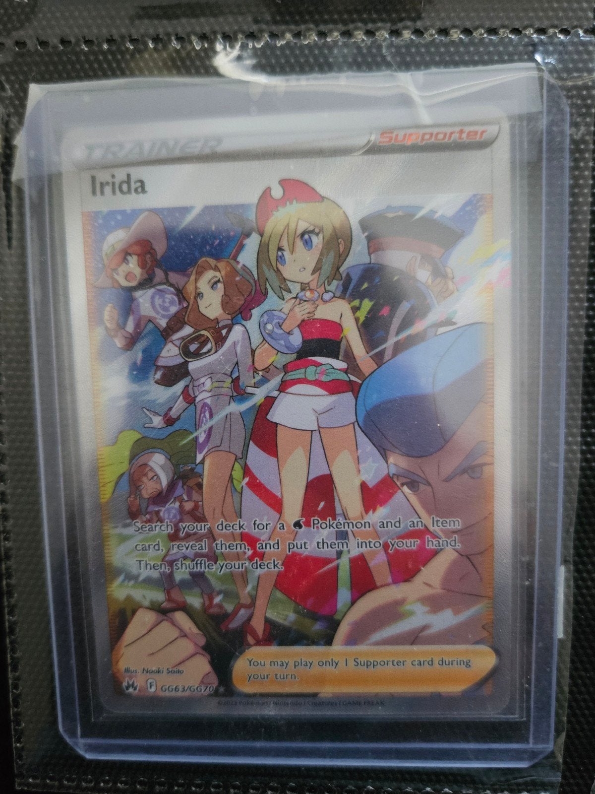 Pokemon Irida GG63/GG70 Crown Zenith, Hobby en Vrije tijd, Ophalen of Verzenden, Zo goed als nieuw, Losse kaart, Foil