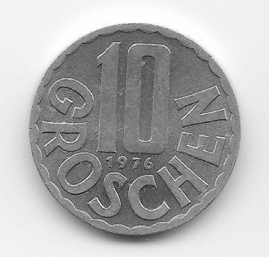Oostenrijk 10 groschen 1976 KM# 2878, Verzenden, Oostenrijk, Losse munt