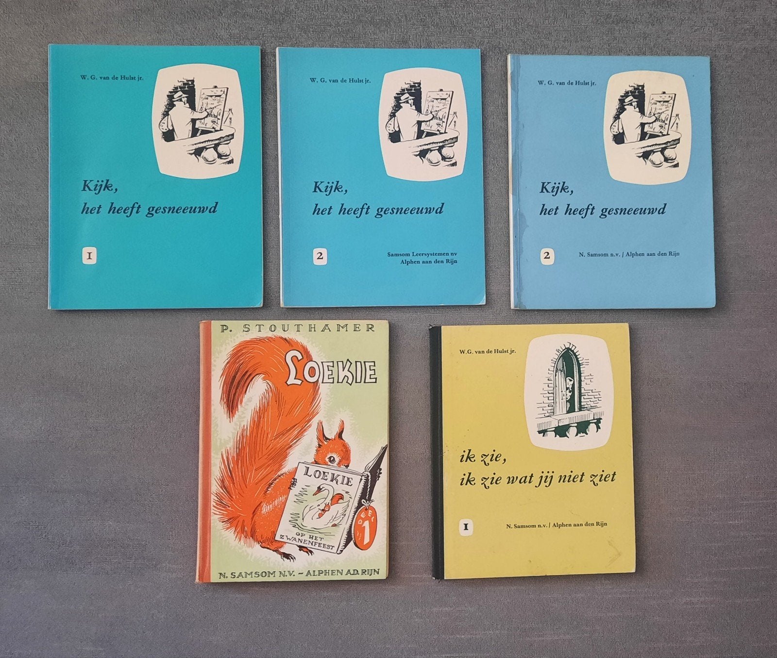 Vintage kinderboekjes van W.G. van de Hulst en P. Stouthamer, Ophalen of Verzenden, Gelezen, W.G. van de Hulst