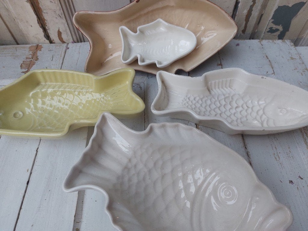 Brocante puddingvorm vis, Ophalen of Verzenden