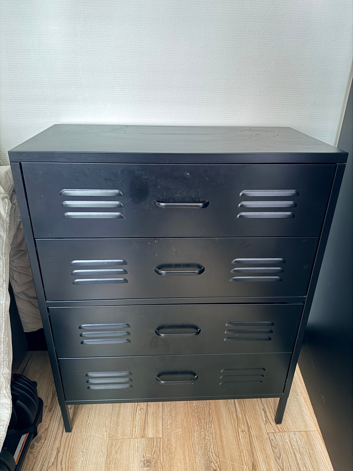 Metalen locker ladekast Finn zwart - 4 lades, Ophalen, Gebruikt, 100 tot 150 cm, 50 tot 100 cm