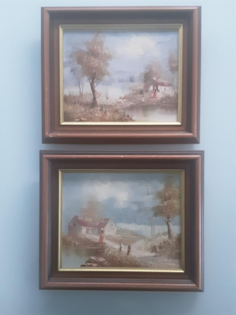 Twee schilderwerkjes Albert(i), Antiek en Kunst, Ophalen of Verzenden