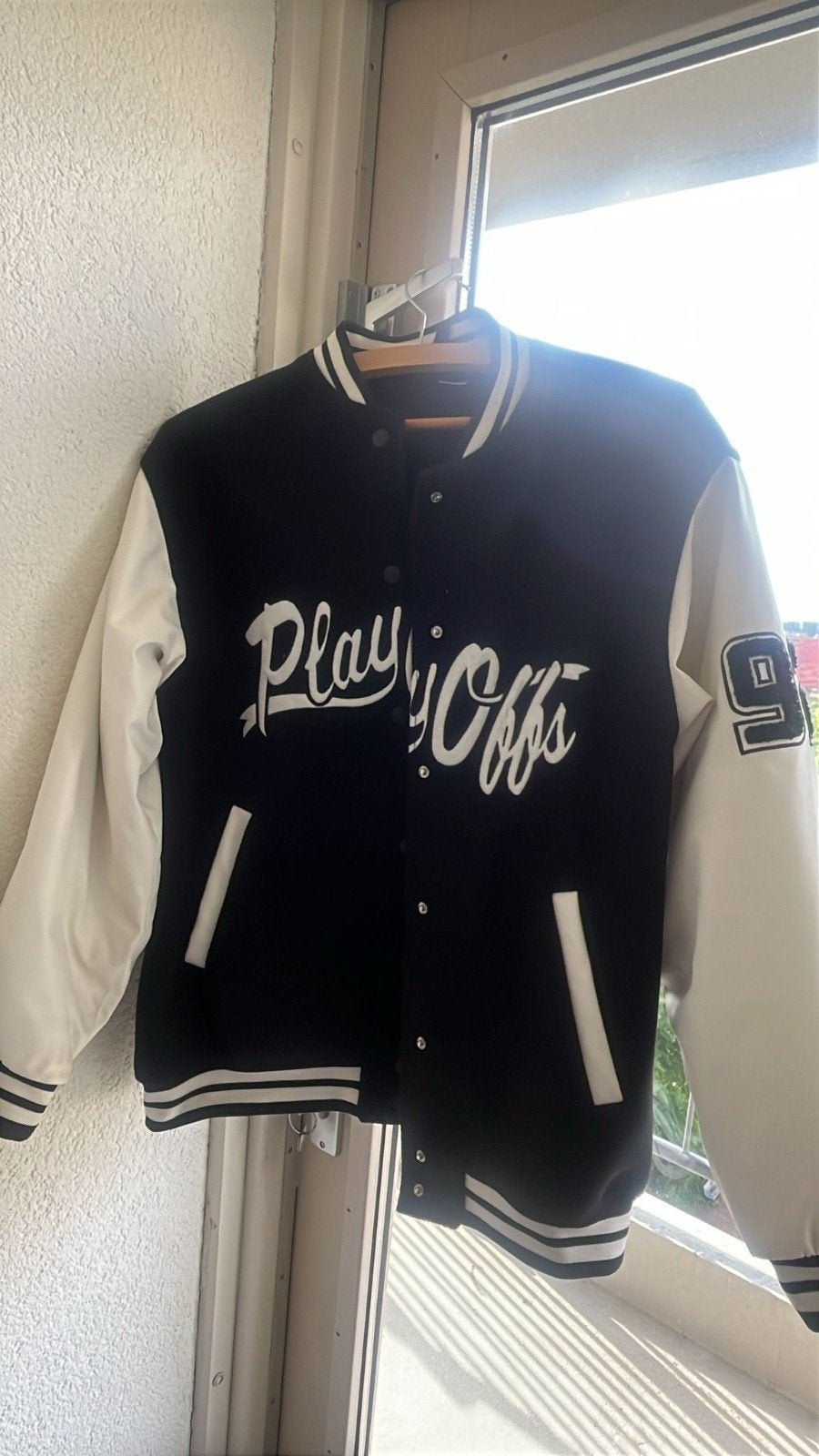 H&M Divided Varsity Jacket 'Play Offs' - Zwart/Wit, Zwart, H&M Divided, Ophalen of Verzenden, Zo goed als nieuw
