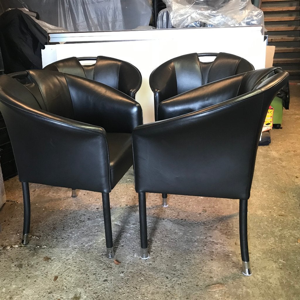 4 IZGS Paolo Piva Auretta Wittmann edition stoel stoelen, Zwart, Leer, Ophalen of Verzenden, Zo goed als nieuw