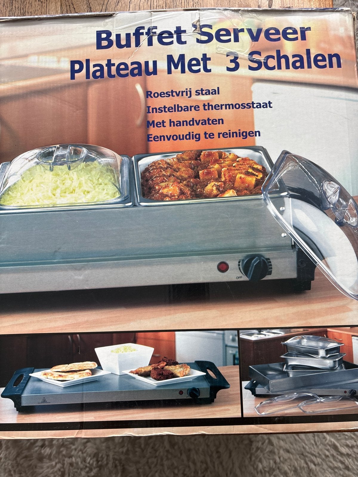 Buffet Serveer Plateau Met 3 Schalen - Prima Donna, Ophalen, Gebruikt