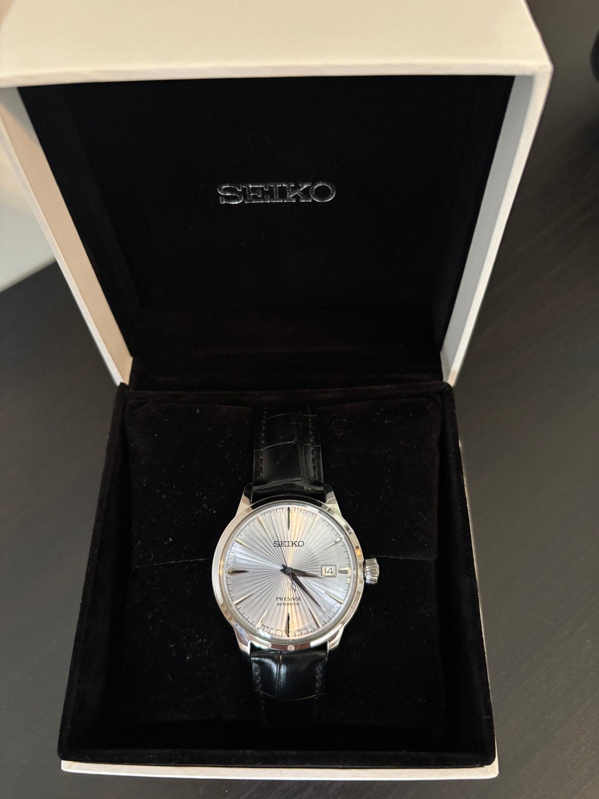 Seiko Presage SRPB43J1 “Cocktail Time” – Automaat – Compleet, Seiko, Leer, Staal, Polshorloge
