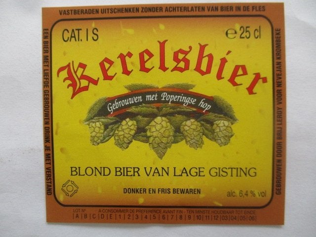 bieretiket Belgie 8-9 (i3)leroy, Ophalen of Verzenden, Gebruikt, Overige typen, Overige merken