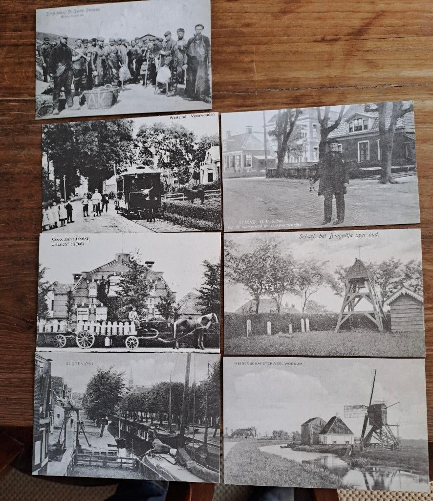 7 Ansichtkaarten. Reprint Knoop Haren, Verzamelen, Ophalen of Verzenden, 1920 tot 1940, Ongelopen, Zuid-Holland