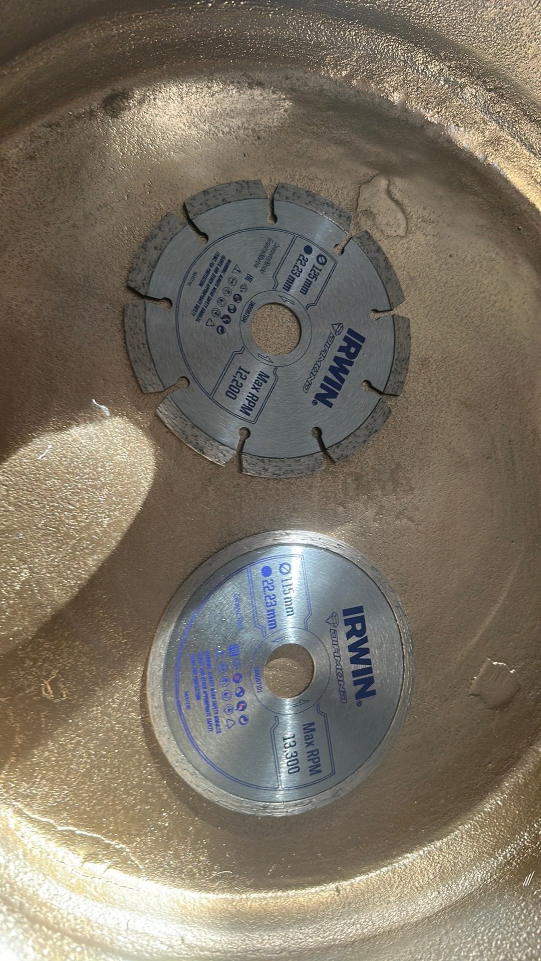2 x irwin diamant schijf nieuw, Ophalen of Verzenden, Zo goed als nieuw, 1000 watt of meer, Haakse handslijpmachine