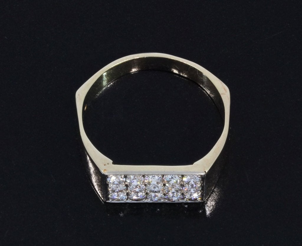 15 diamanten luxe 14k ring gouden heren massief briljant, Voordeelsieraden, 20 of groter, Heer, Ophalen of Verzenden