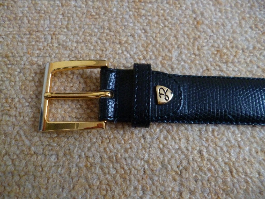 Zwart leren Robako riem, Zwart, Riem of Ceintuur, Robako, Nieuw