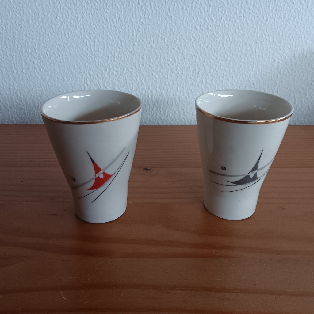 Brocante Bekers of vaasjes, jaren 50/60, Ophalen of Verzenden