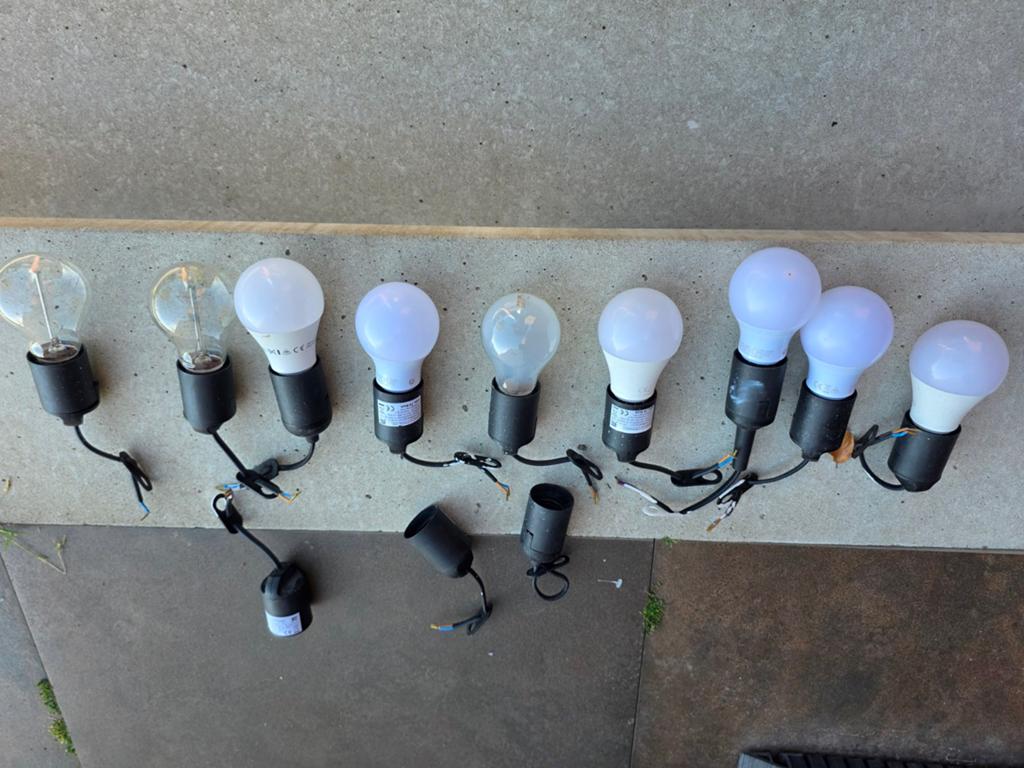 12 verhuis pitjes lampen, Ophalen of Verzenden, Metaal of Aluminium