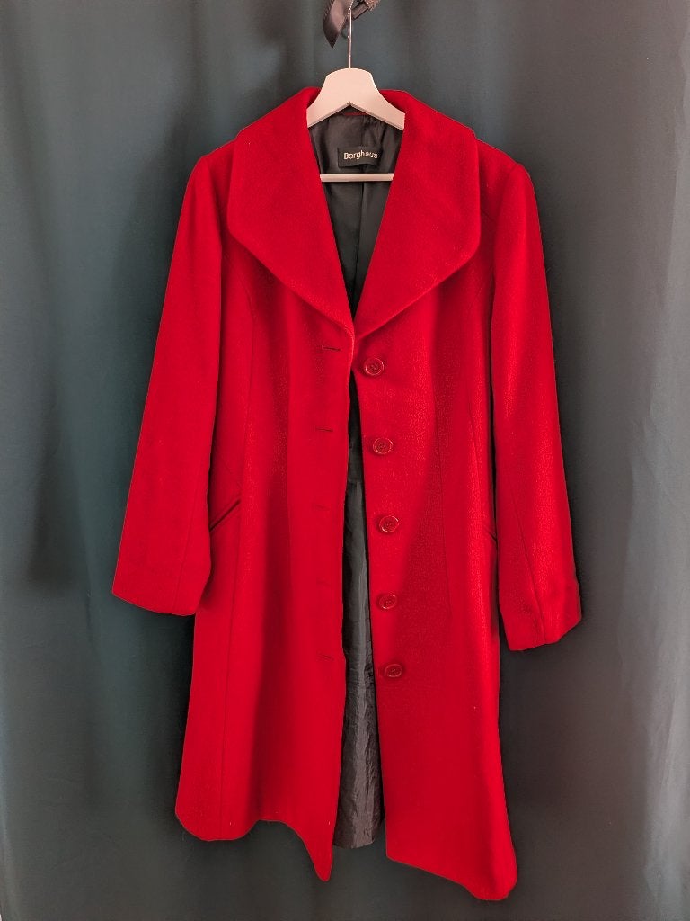 Berghaus Red Knee-Length Coat | Elegant A-Line | EU 38, Maat 38/40 (M), Mango, Verzenden, Zo goed als nieuw