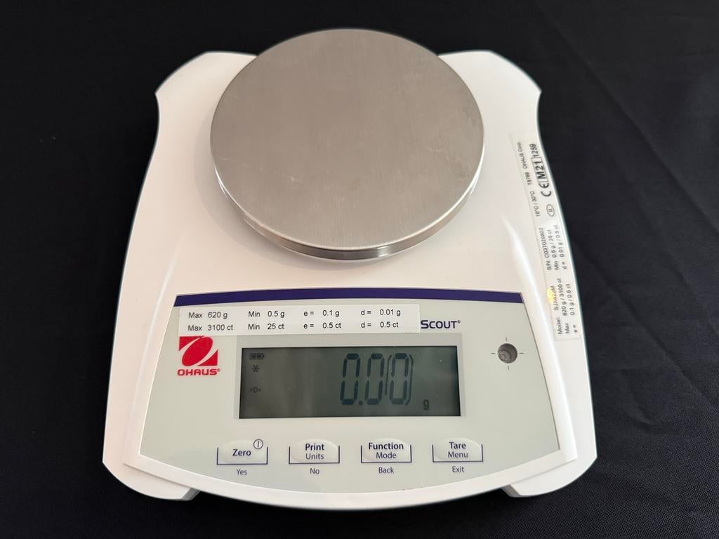 Ohaus SJX 622 M geijkte precisie weegschaal 0,01-620 gram, Ophalen of Verzenden, Zo goed als nieuw, Precisieweegschaal, Minder dan 50 kg