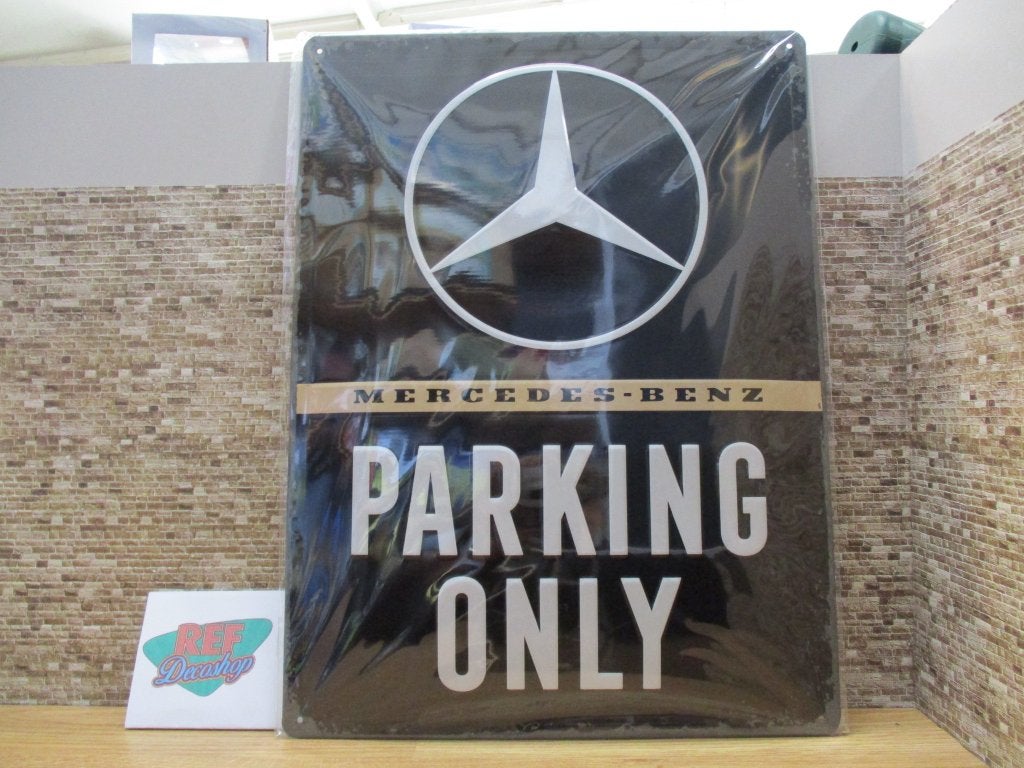 metalen 3d/reliëf bord mercedes parking only 30x40 cm, Verzamelen, Ophalen of Verzenden, Nieuw, Reclamebord