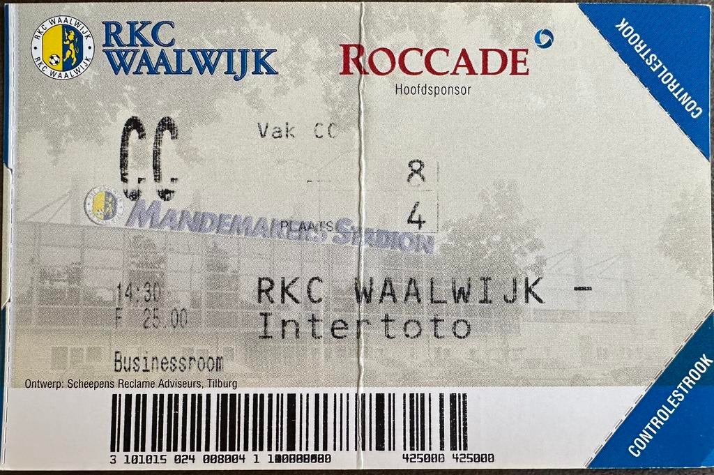 Ticket Intertoto 01-02 RKC - 1860 Munchen, Verzenden, Gebruikt, Overige binnenlandse clubs, Overige typen