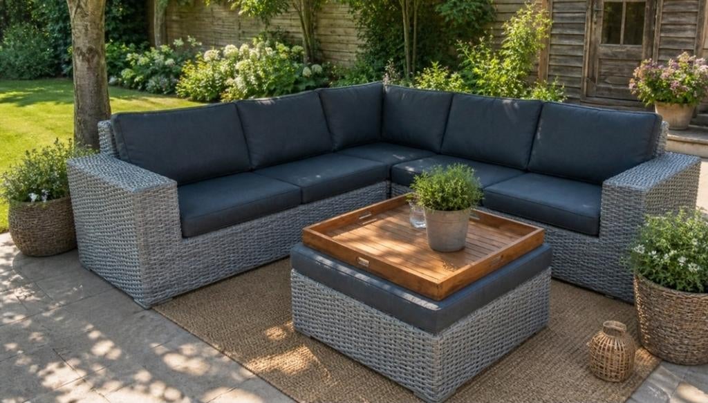 Loungeset Van der Garde, Tuin en Terras, Tuinsets en Loungesets, Ophalen, Gebruikt, Bank, 6 zitplaatsen