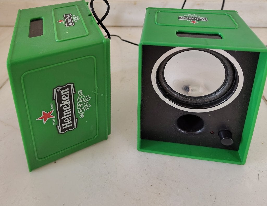 Geluidsboxjes in vorm van bierkrat, Ophalen of Verzenden, Zo goed als nieuw, Overige typen, Heineken