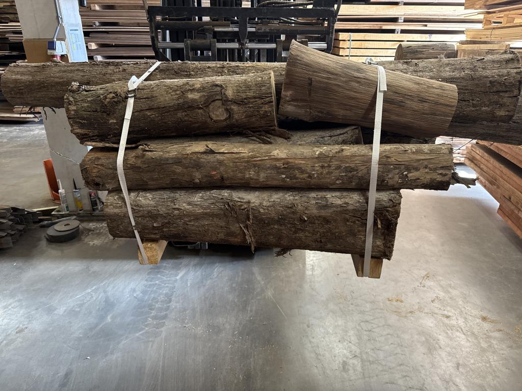 Teak stammen, Doe-het-zelf en Verbouw, Hout en Planken, Nieuw, Balk, Overige houtsoorten, 300 cm of meer, 50 mm of meer, Ophalen of Verzenden
