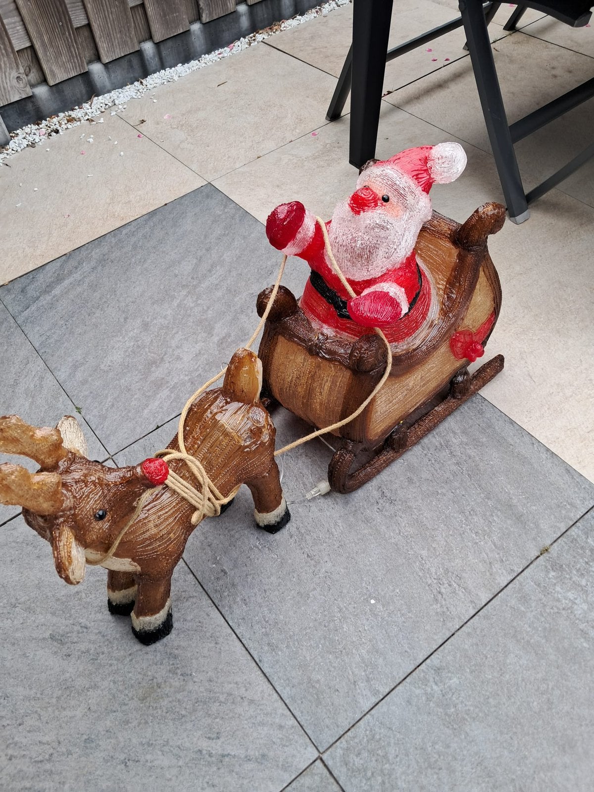 Kerstman met rendier, Ophalen of Verzenden, Gebruikt
