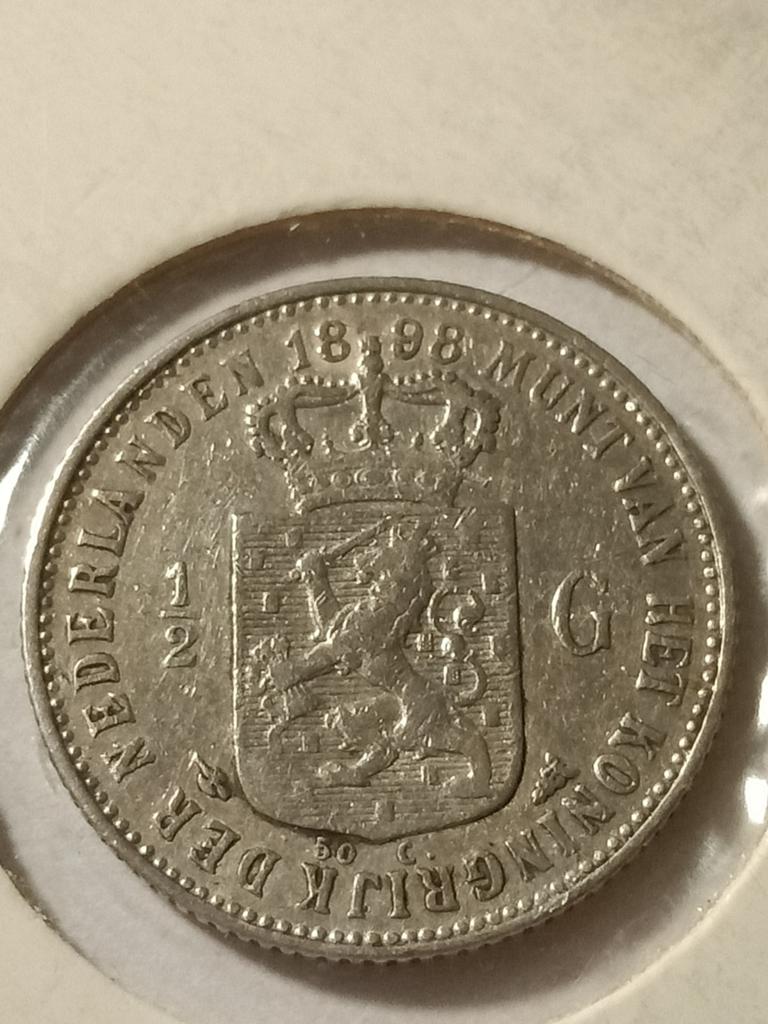 Halve gulden 1898 Wilhelmina, Postzegels en Munten, Munten | Nederland, Ophalen of Verzenden, Koningin Wilhelmina, ½ gulden, Zilver